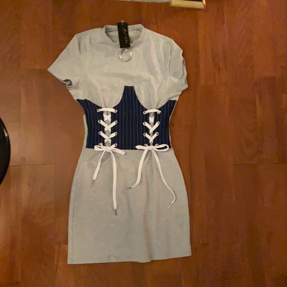 Scratch material tie up dress 👗